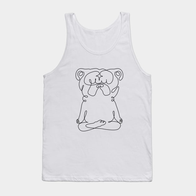 One Line English Bulldog Easy Pose Tank Top by huebucket